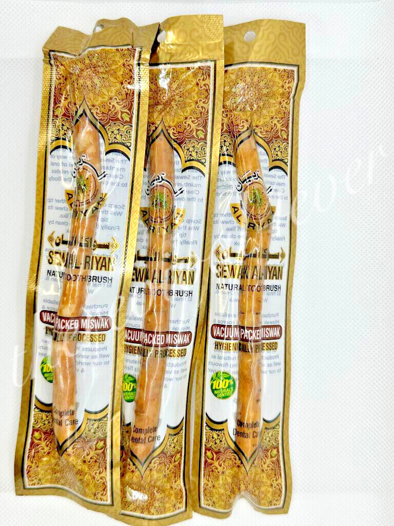 Al-Riyan Sewak Traditional Miswak Toothbrush-Vacuum Packed Natural Flavor