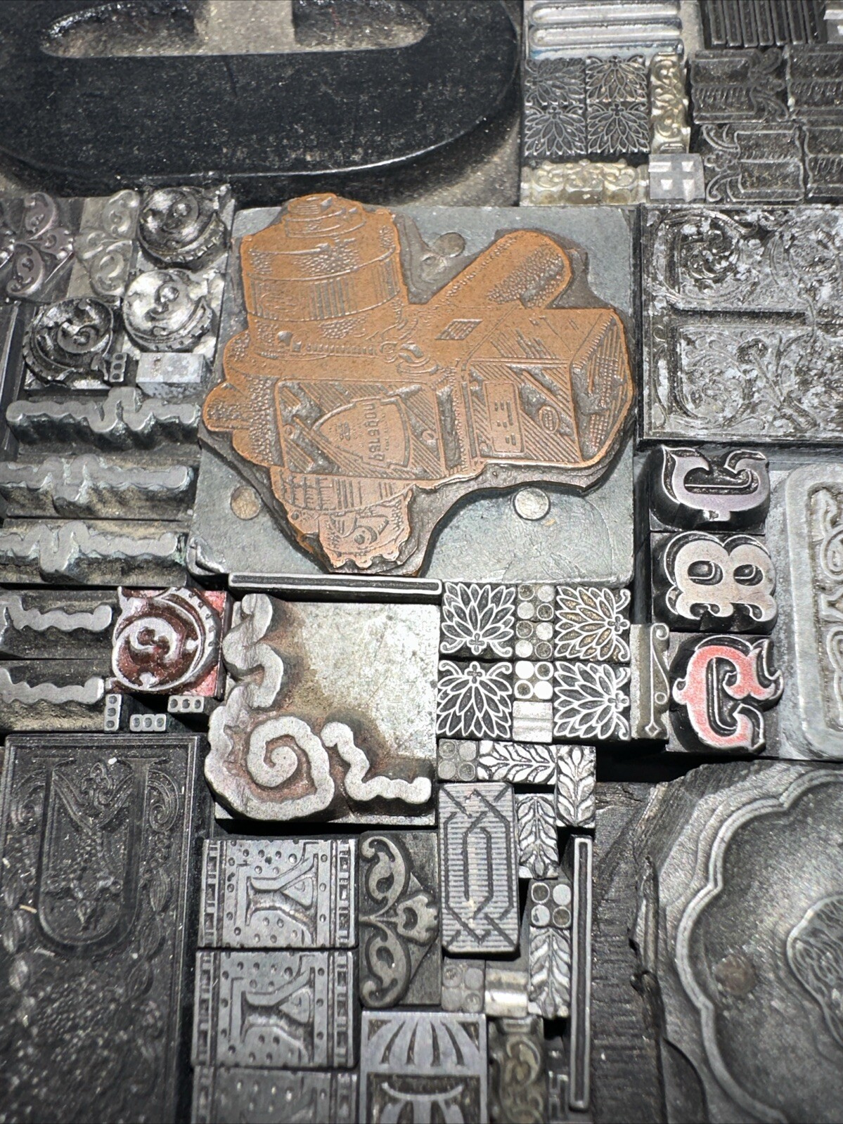 Printing Blocks Lead Ornamentals Borders Dingbats. Beautiful Variety!! #QQ