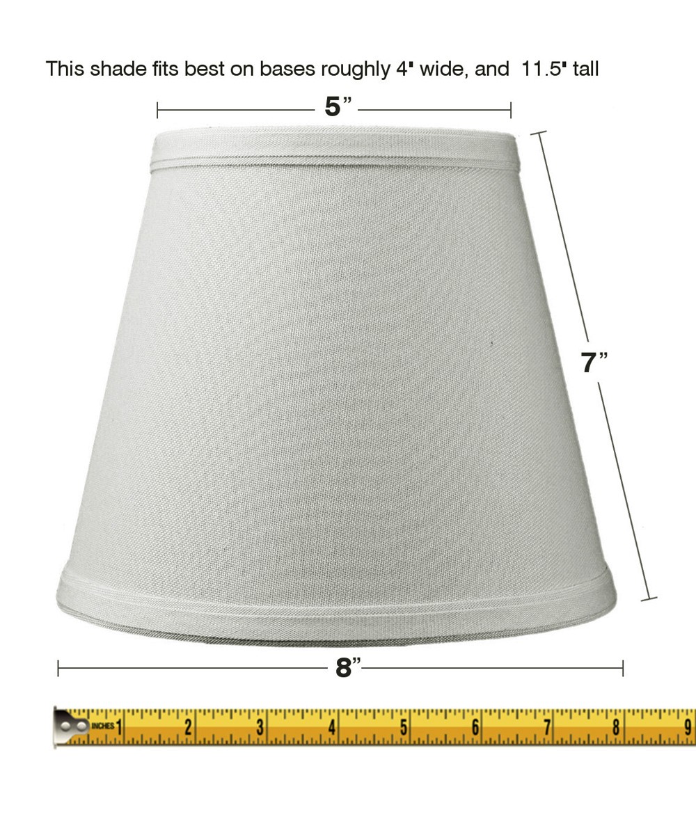 5x8x7 Empire Linen Edison Clip-On Lamp Shade Light Oatmeal Linen Fabric