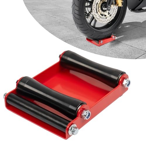 Motorcycle Wheel Cleaning Stand, Bike Wheel Roller Stand for Red and Black