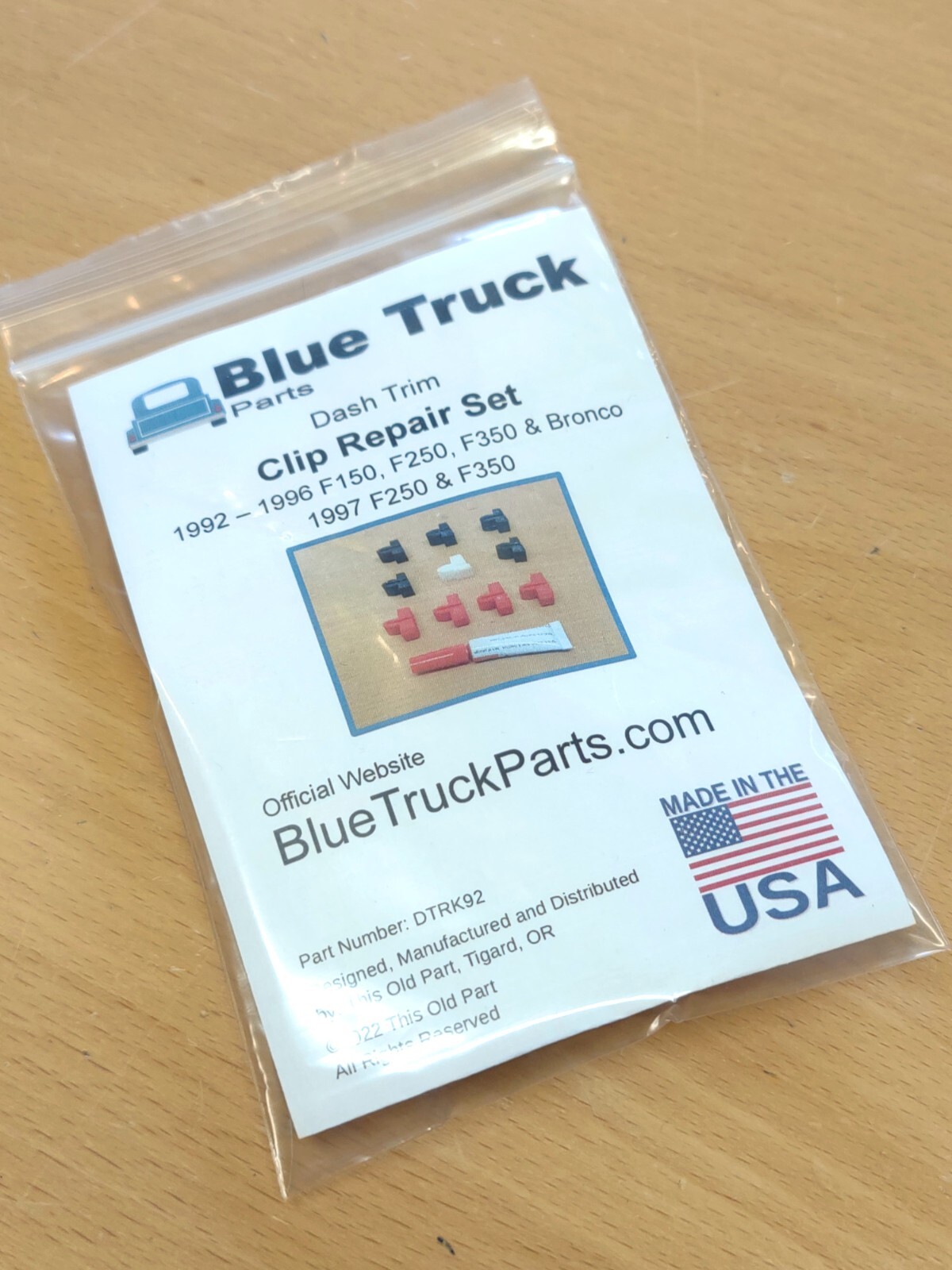 92-96 Dash Trim Strip Repair Kit Ford F150 F250 F350 Bronco -Fixes Broken Posts