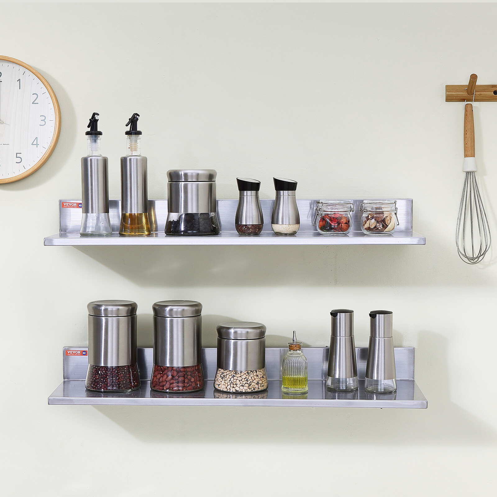 2PCS 30" x 8.6" Stainless Steel Wall Mounted Shelf Kitchen Restaurant Shelving