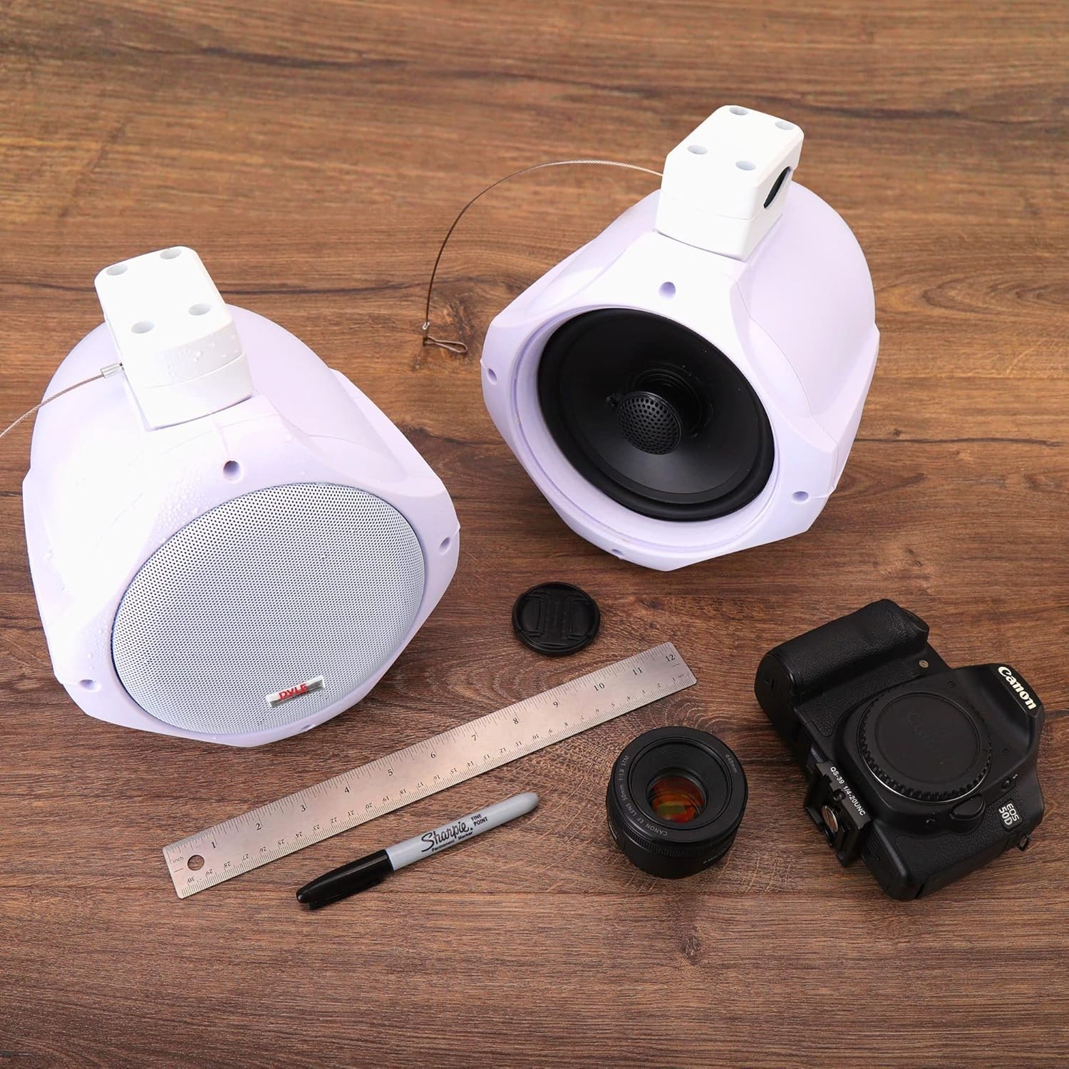 Pyle Waterproof Marine Wakeboard Tower Speakers - 6.5in Dual Subwoofer, 200 W