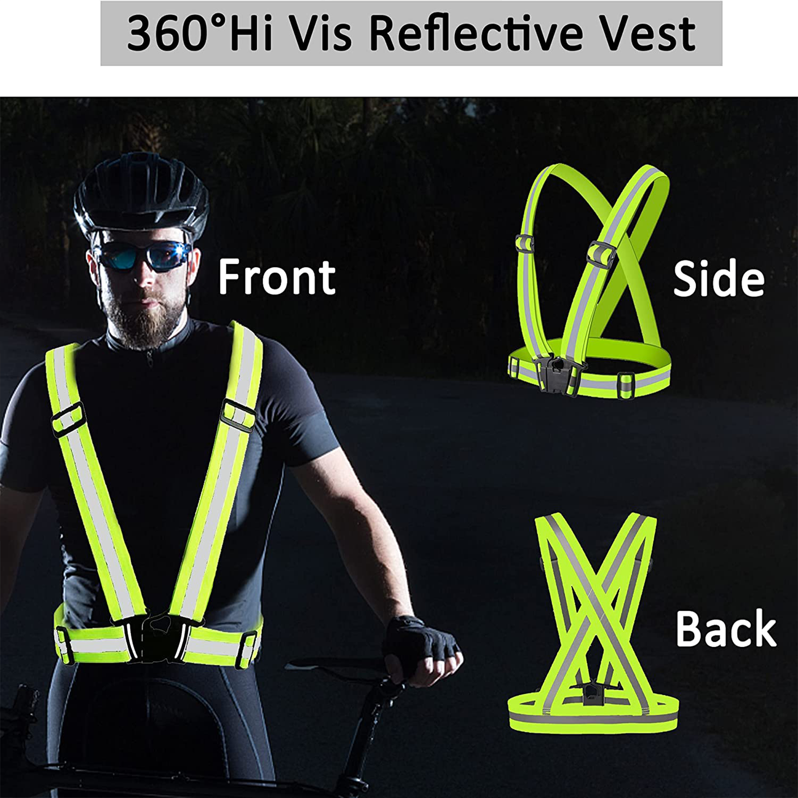2PCS Safety Vest High Visibility Reflective Security Adjustable