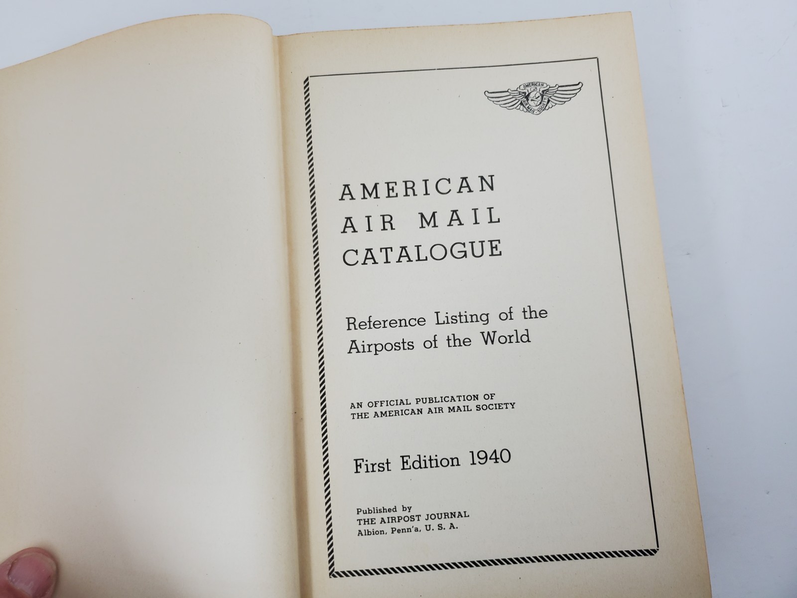 1940 American Air Mail Catalogue First ed Reference Listing Airpost of the World