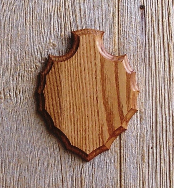 Solid Medium Oak Arrowhead Antler Mount Plaque