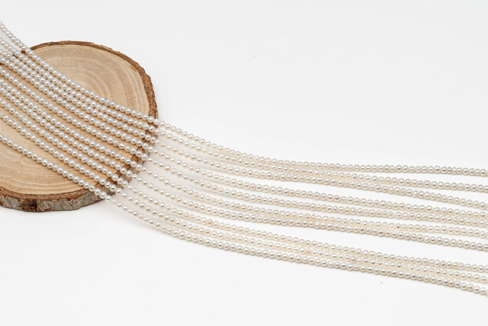 2.5-3mm or 3-4mm Freshwater Pearls Near Round Pearl Beads, White Color, Seed Pe