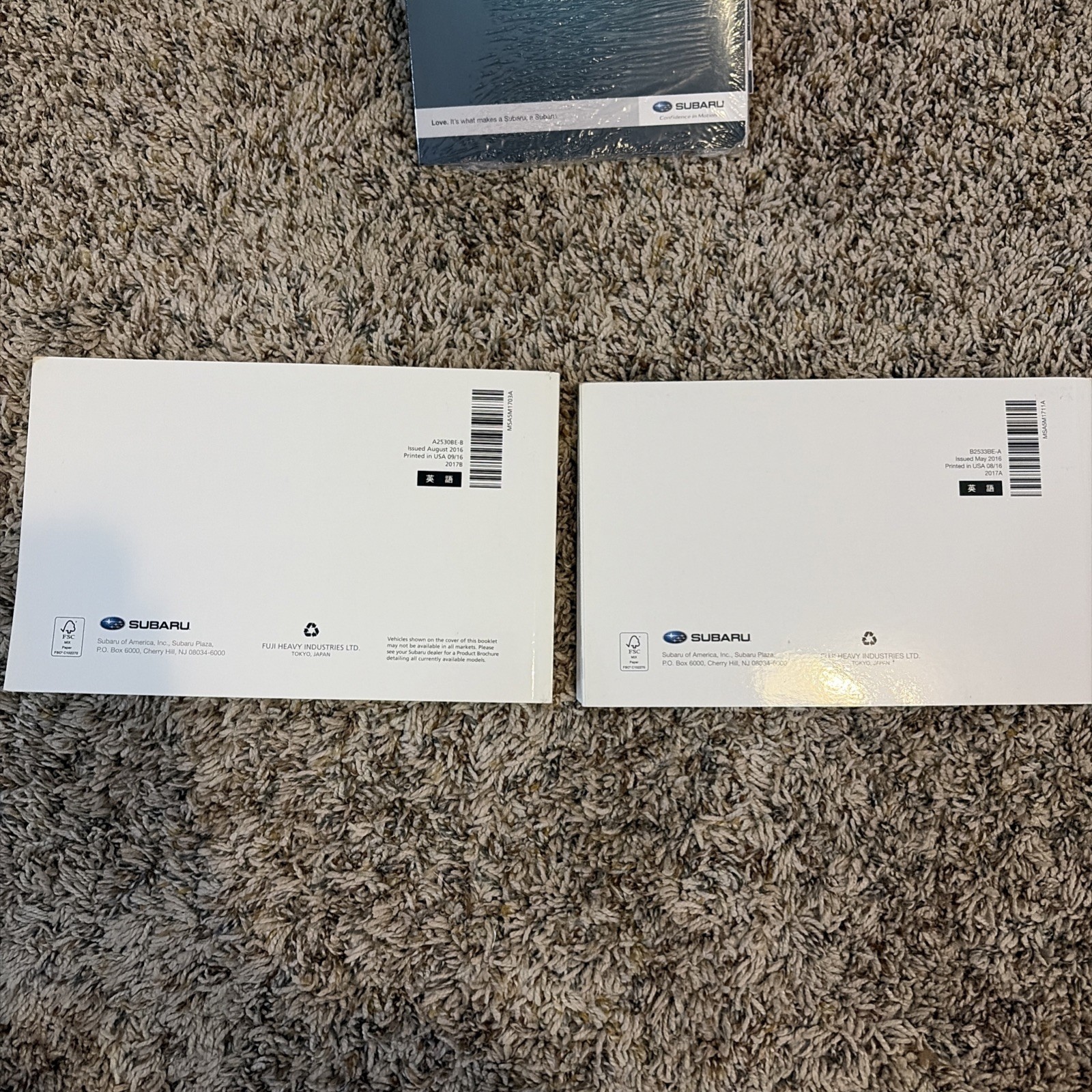 2017 Subaru Legacy Outback Owners Manual With Case Free Shipping A6