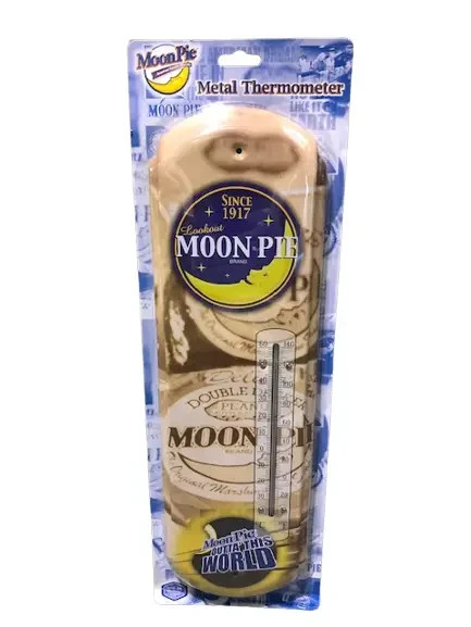 MOON PIE THERMOMETER NEW INDOOR/OUTDOOR METAL LARGE SIZE THERMOMETER