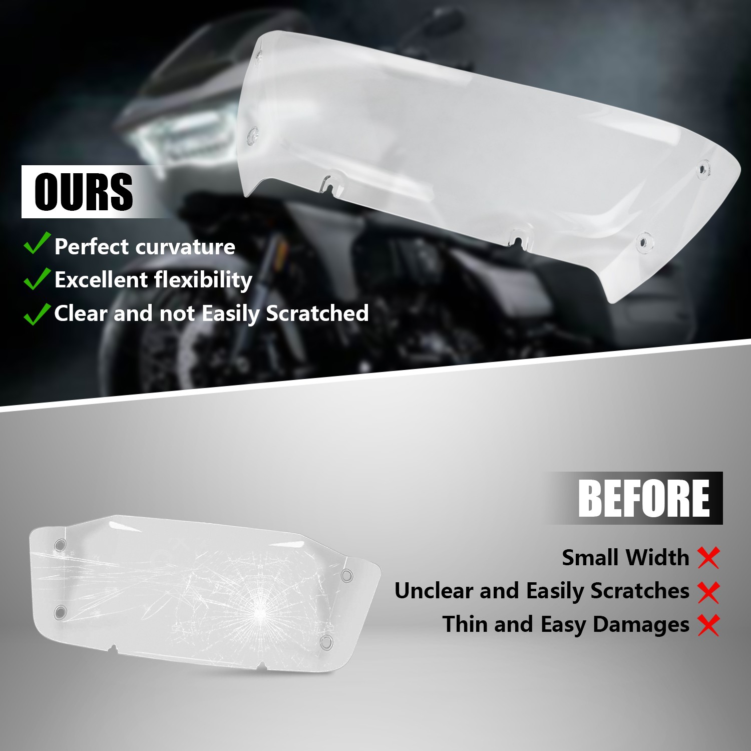 Motorcycle Screen Windscreen For Harley CVO Road Glide FLTRXSE 2023-2024 Clear