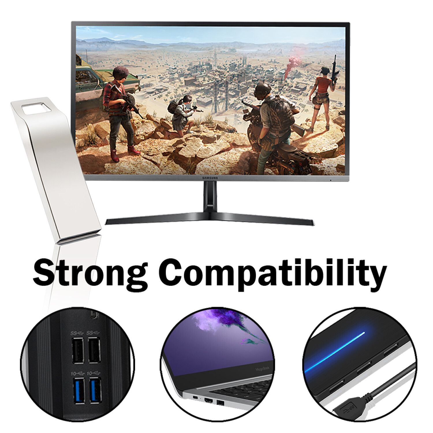 Kootion USB 2.0 2Pcs 32GB Metal Waterproof Flash Drives Memory Stick Gold+Silver