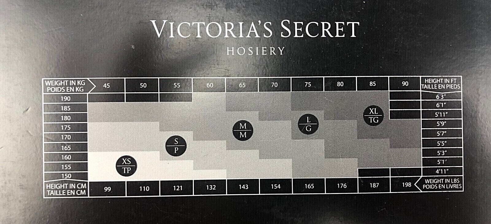 VICTORIA'S SECRET LOGO BAND RHINESTONE THIGH HIGH HOISERY STOCKINGS XS S M L XL