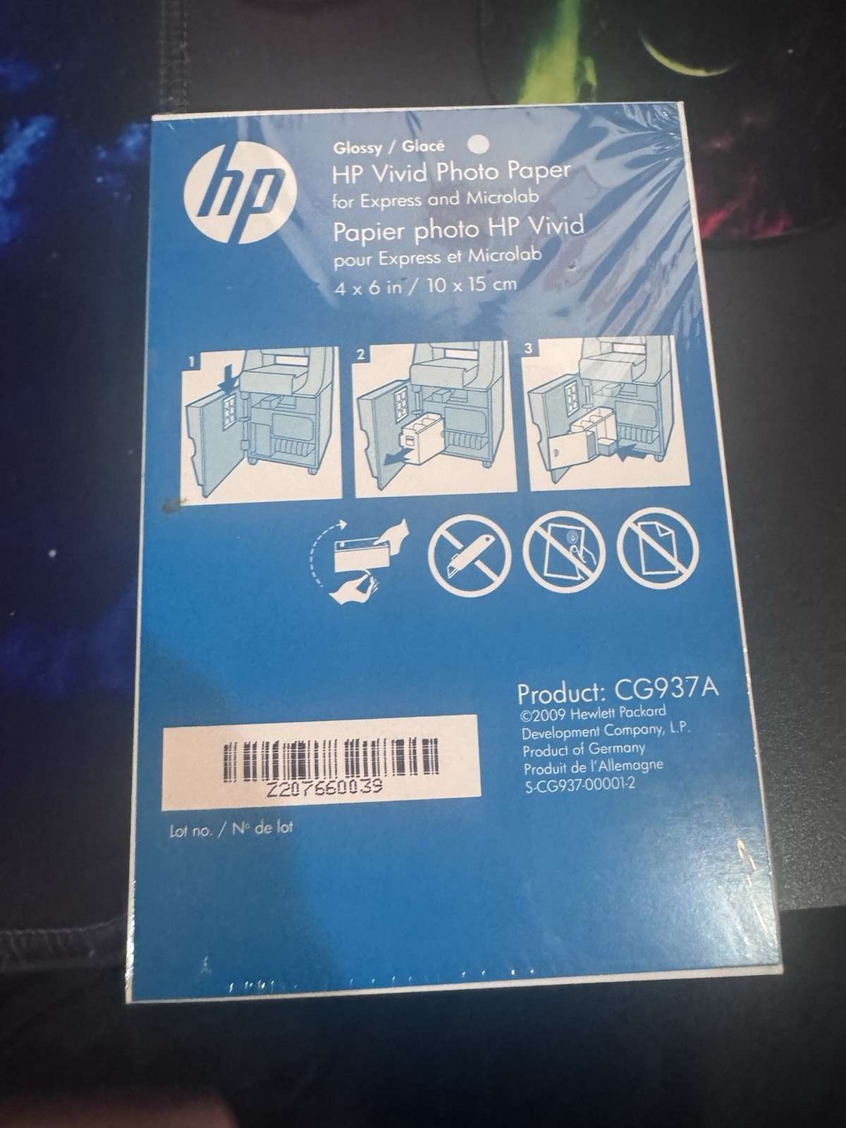 HP 4 x 6  Glossy Vivid Photo Paper 180 Sheets CG937A Borderless Microlab Express