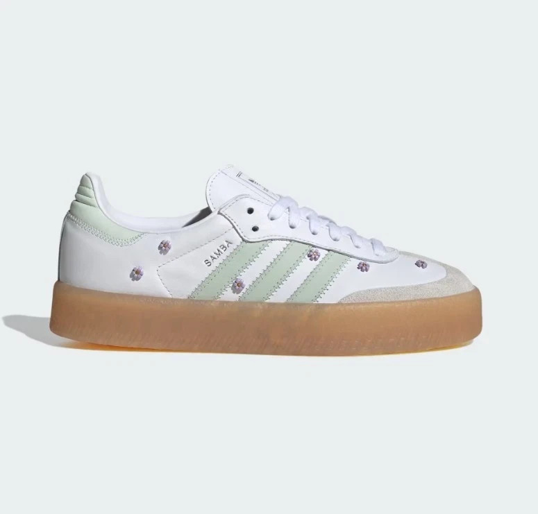 Adidas Women's Sambae Floral White/Linen Green JS3954