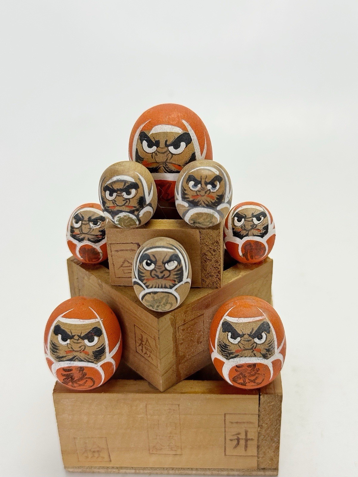 Japan Vtg Odawara Souvenir Daruma 4" Folk Art Miniature Doll Handcraft