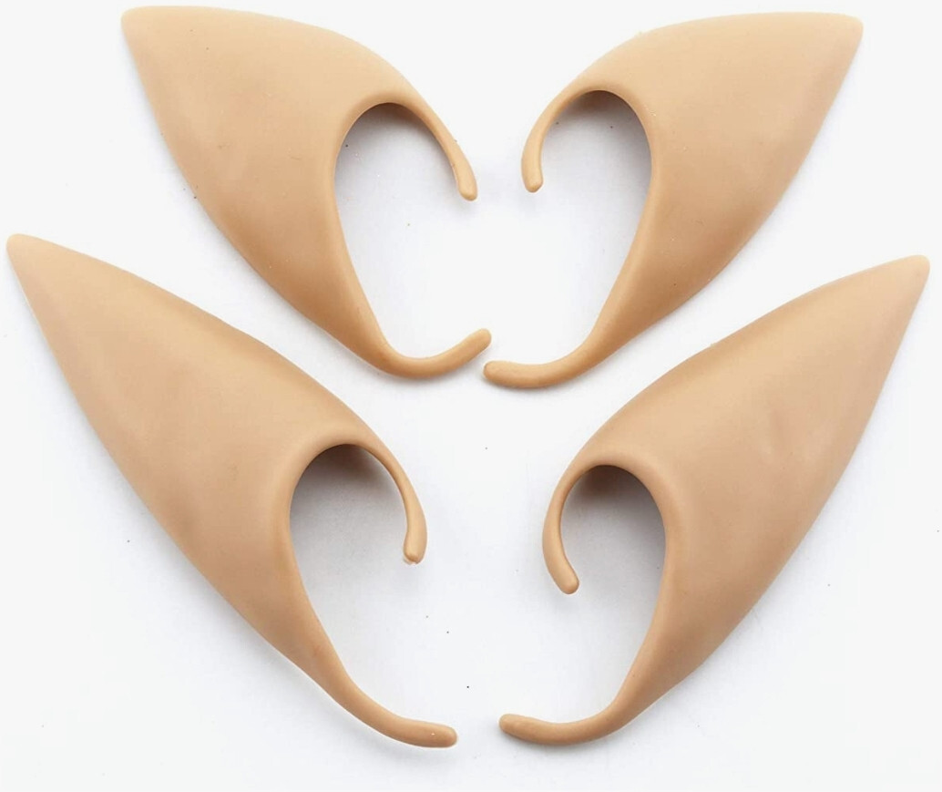 Elf Ears Fairy Cosplay Prosthetic Pair Tan Pale Brown New