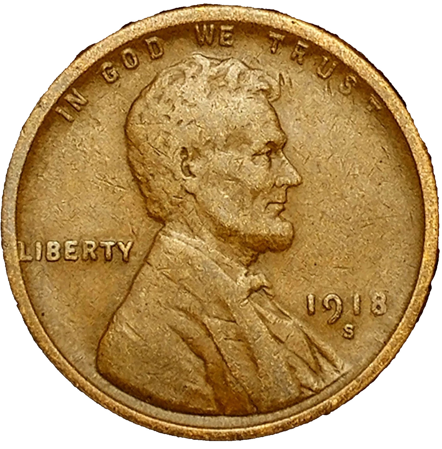 🔥 1918 S Lincoln Wheat Cent Fine - Very Fine (F-VF) Condition Copper Penny 1c
