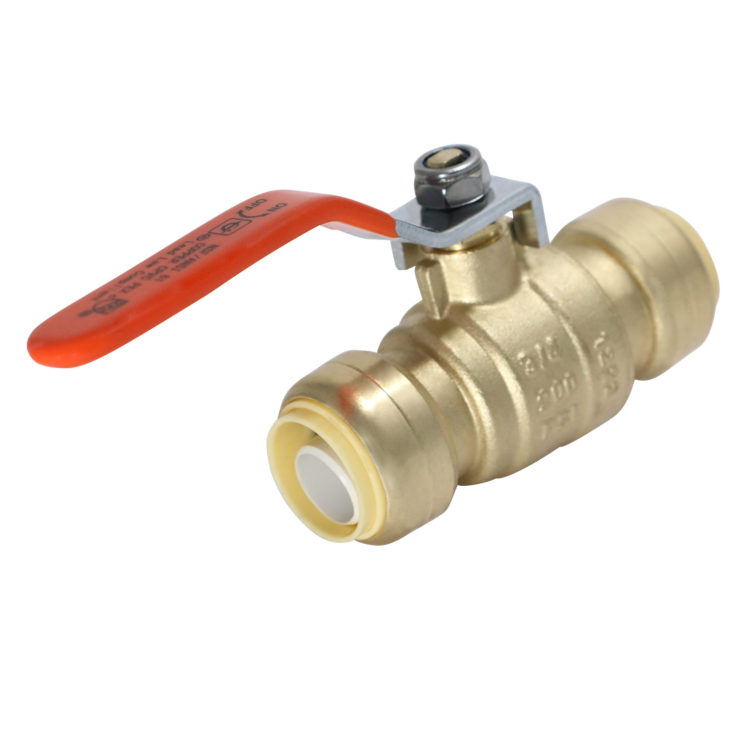 1 Pack XFITTING 3/4" Push Fit Ball Valve, Full Port, Lead Free Brass