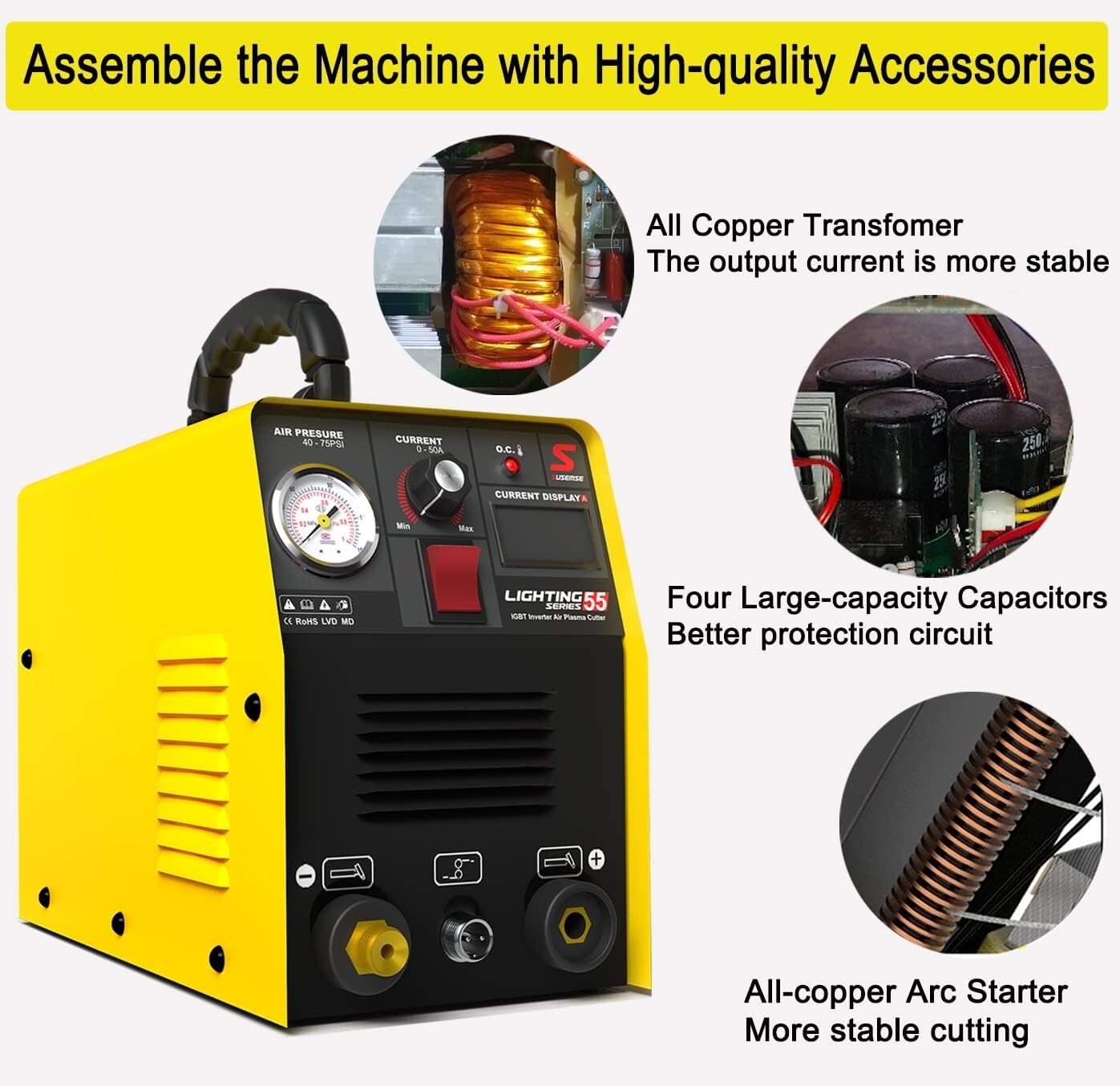 Plasma Cutter 55A with 110/220V Dual Voltage DC Inverter Cutting Machine
