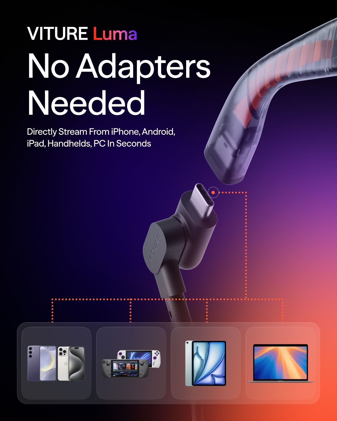 VITURE Luma XR AR Glasses — 146” 1200p Ultra Sharp Display 1000 Nits 50° FOV