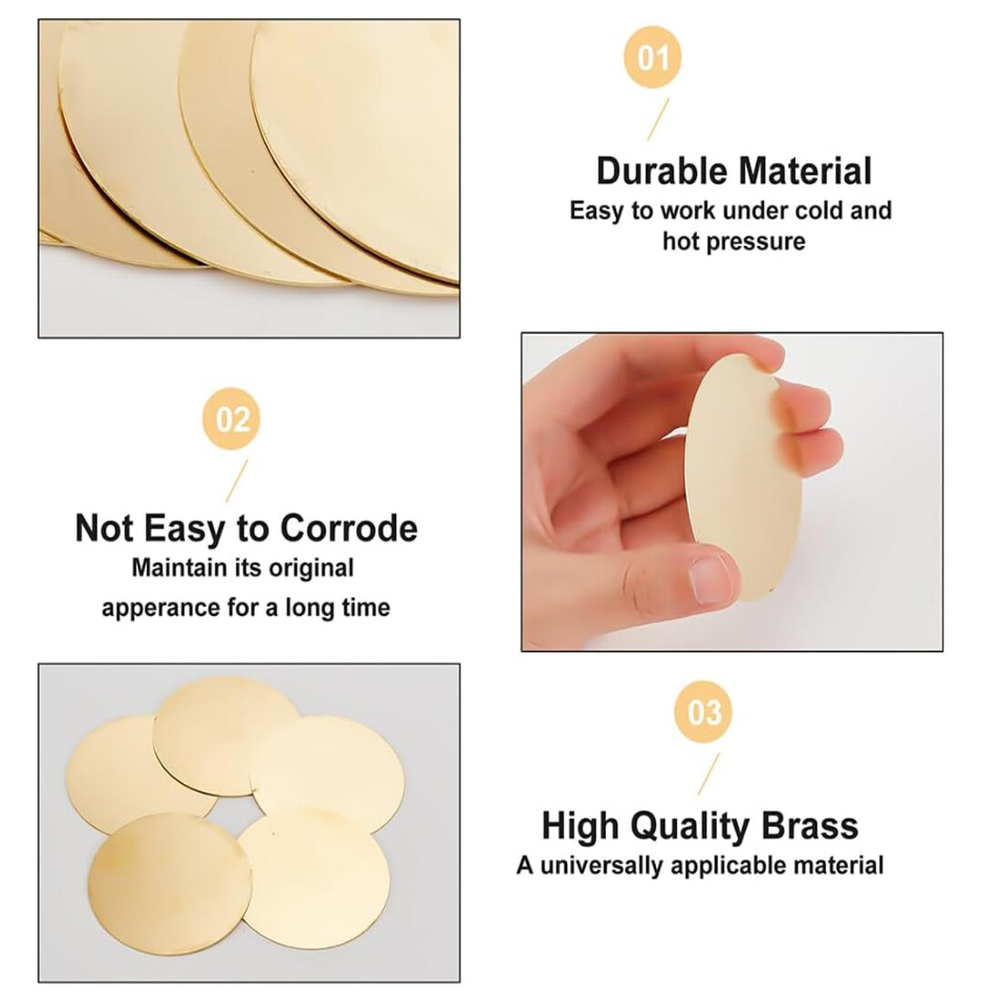 H62 Solid Brass Discs Plate Round Sheets Thick 0.5/1/1.5/2/3/4/5/6mm OD 10~300mm