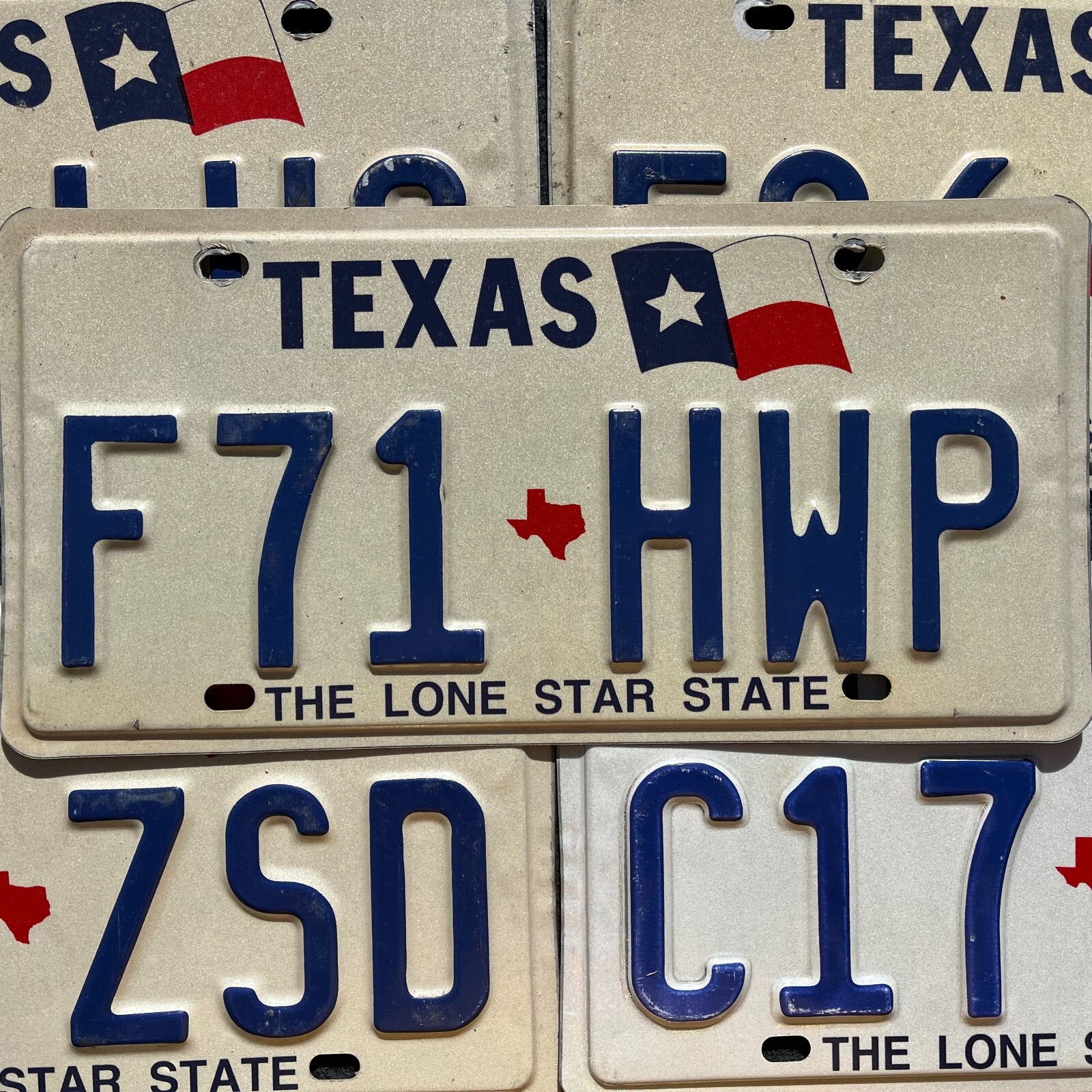 TEXAS LICENSE PLATE - FLAG Vintage Embossed License Plates - The Lone Star State