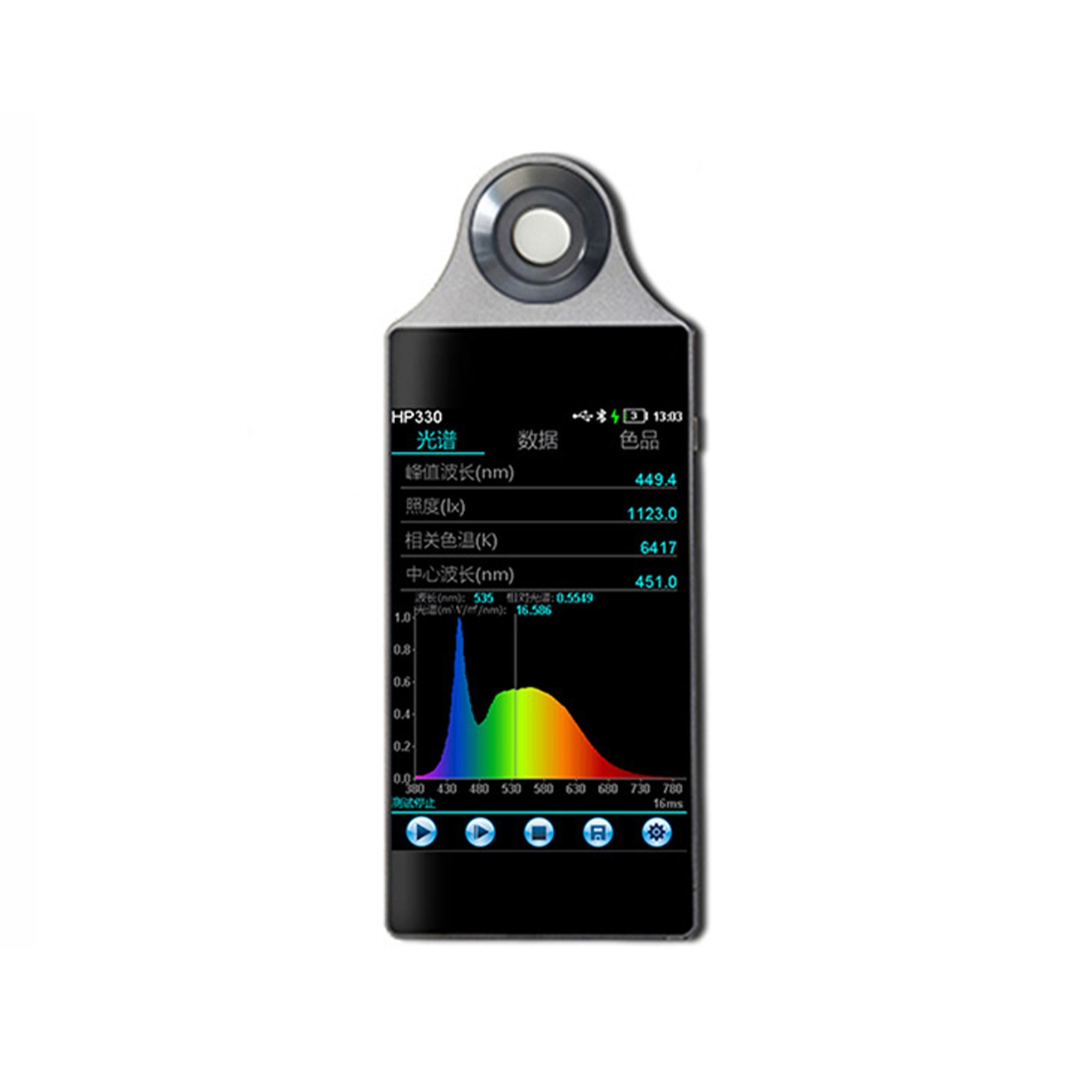 HP330 Spectrometer CCT CRI Lux Illuminometer Photography Photometer 380-780nmafr