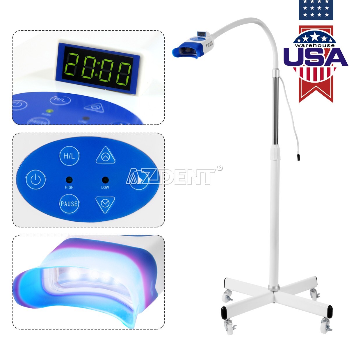 Dental Mobile Teeth Whitening Machine Lamp Bleaching Cold LED Light Accelerator