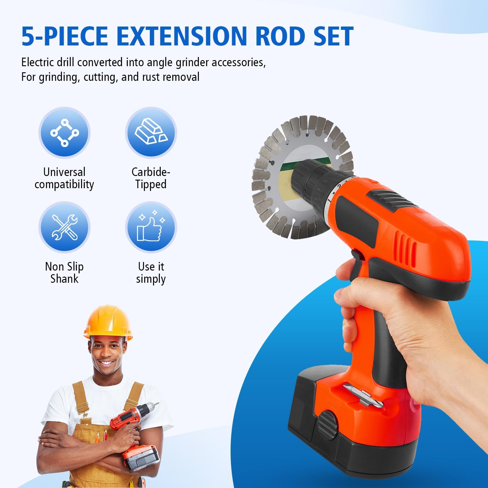 10PC Conversion Angle Grinding Adapter Connecting Rod Kit for Electric Drill,...