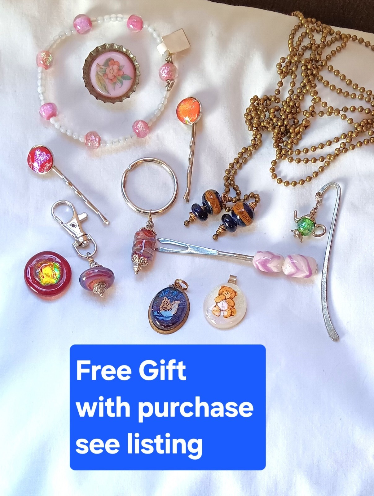 Hand Woven Narrow Cotton+ Hemp Strap f. Powder Horn,abt. 50"natural, blue, red