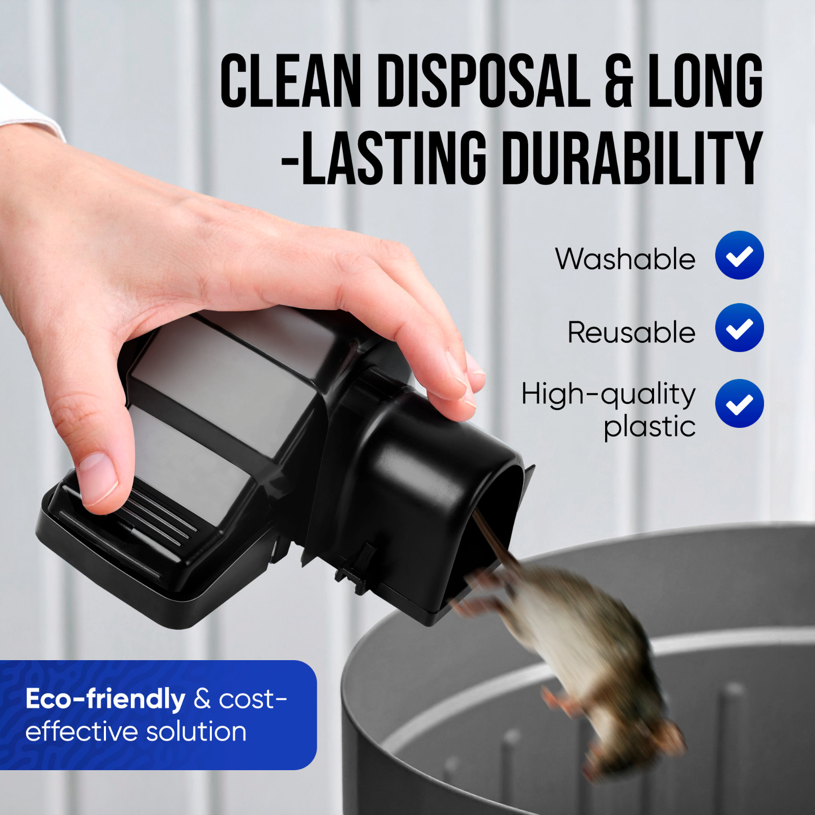 Snap Catch Rat Tunnel Trap – Humane Reusable Rodent Catcher for Indoor & Outdoor