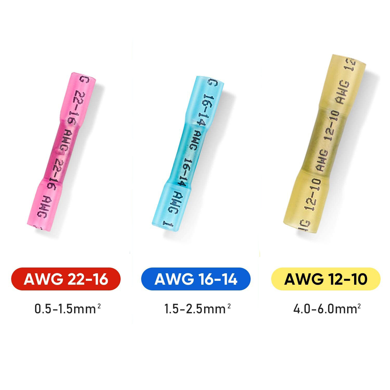 Waterproof Heat Shrink Butt Connectors Marine Crimp Wire Splice Terminals kit