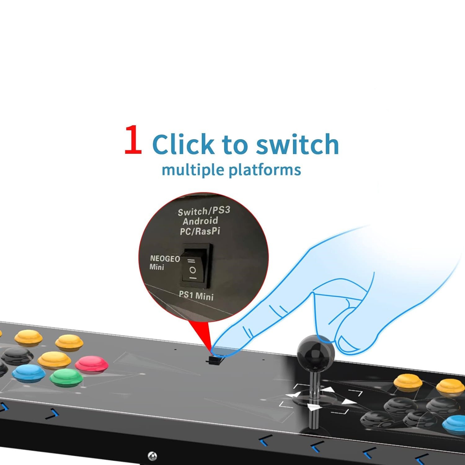 Arcade Fight Joystick 2 Players Controller Compatible with multiple platforms