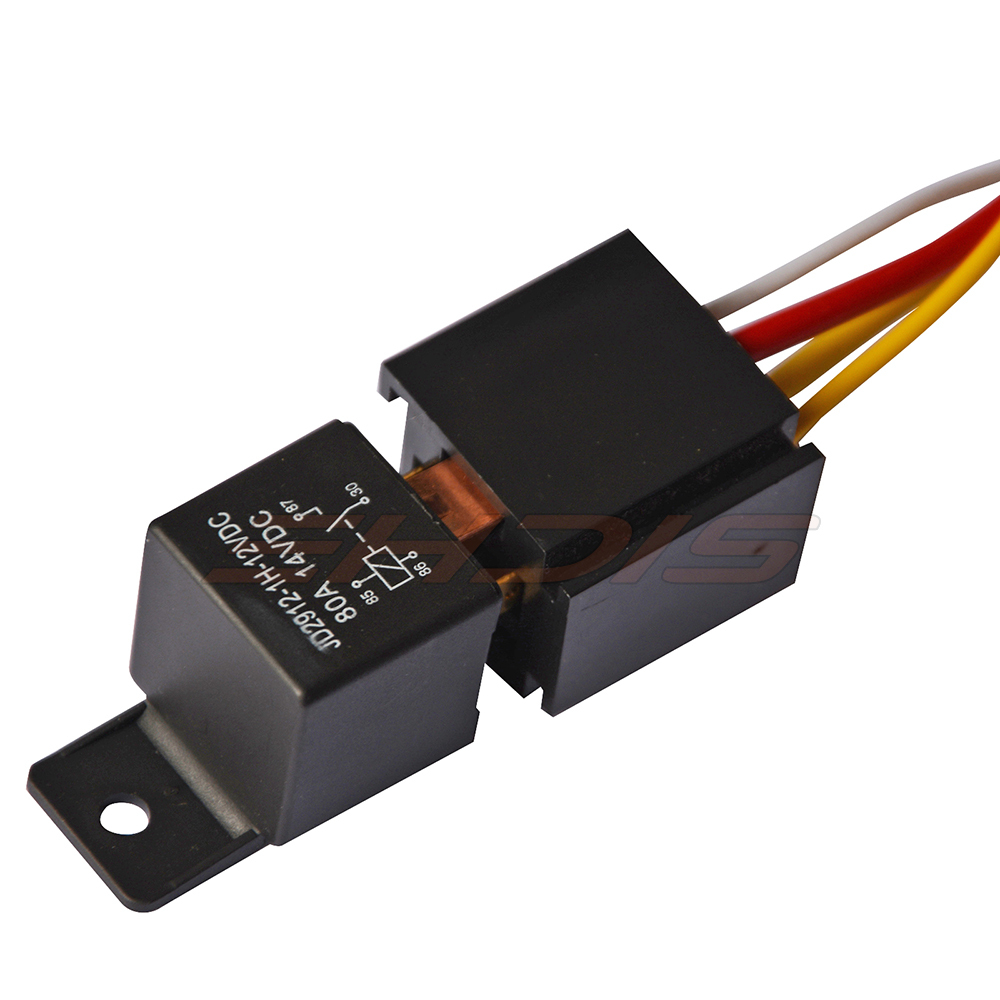 2 PCS Car Relay 4Pin DC 12V 80A Normally Open SPST with Relay Socket Plug 4 Wire