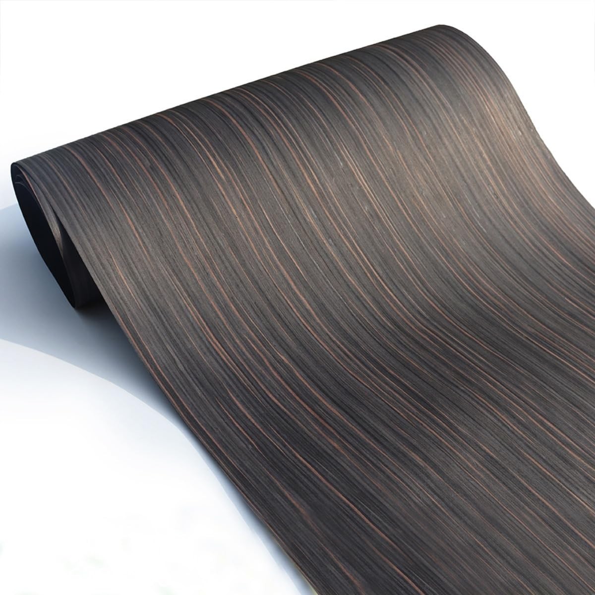 Natural Black Ebony Wood Veneer, Straight Grain | 23" x 98" Sheet | Ideal for...