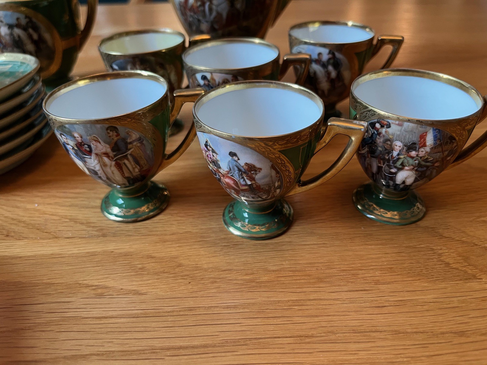 Vintage Royal Vienna Carlsbad Napoleonic Tea Set Service For 6 With Platter