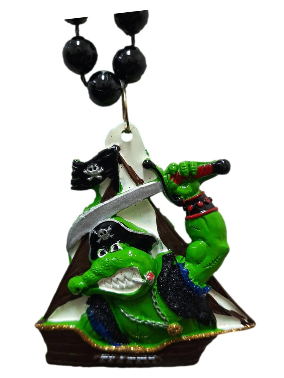 Alligator Pirate Ship Gator Gasparilla Mardi Gras Necklace Beads