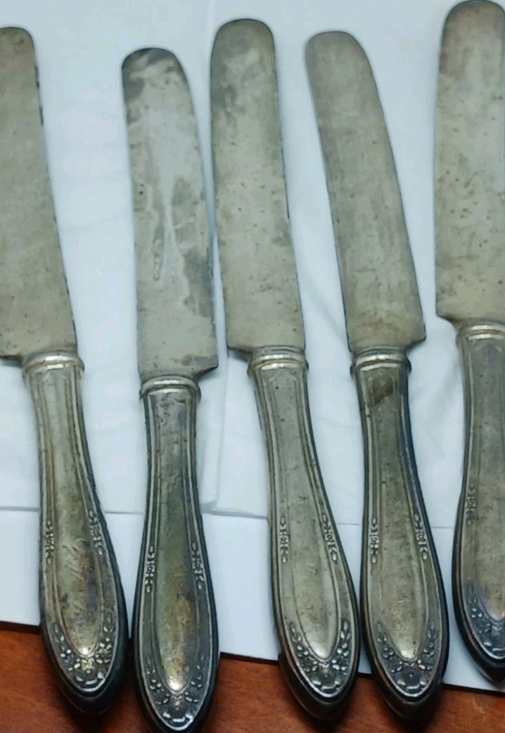 1847 Rogers Bros XS Triple “OLD COLONY” 5 dinner knifes used