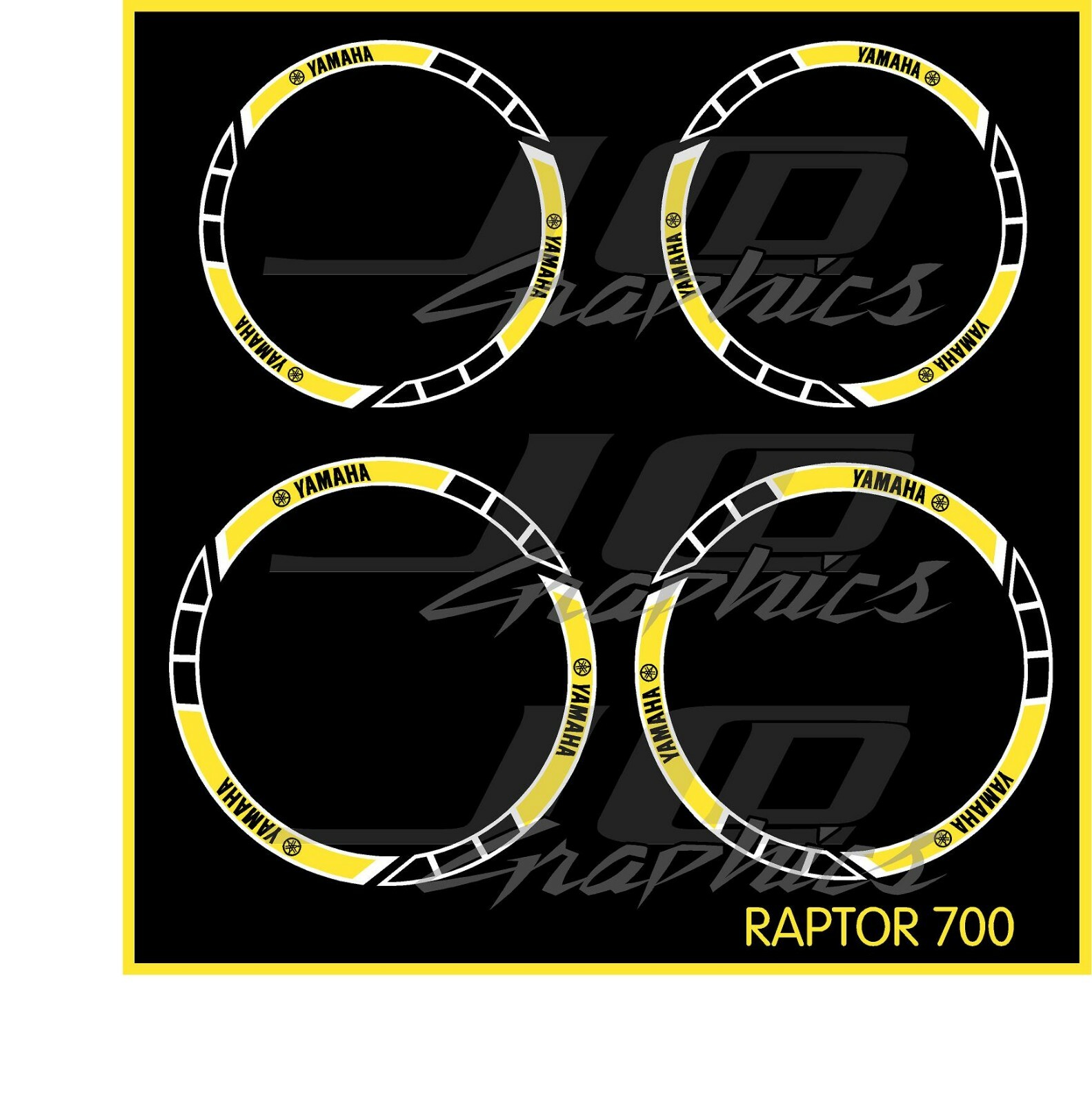 Yamaha Raptor 700R Rims Decals Stickers