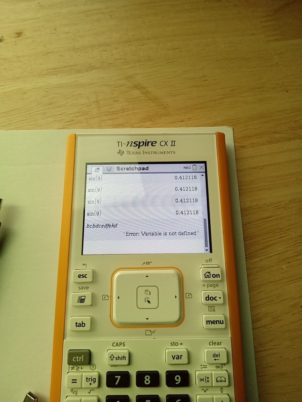 Texas Instruments TI Nspire CX II Graphing Calculator with charger USB cable