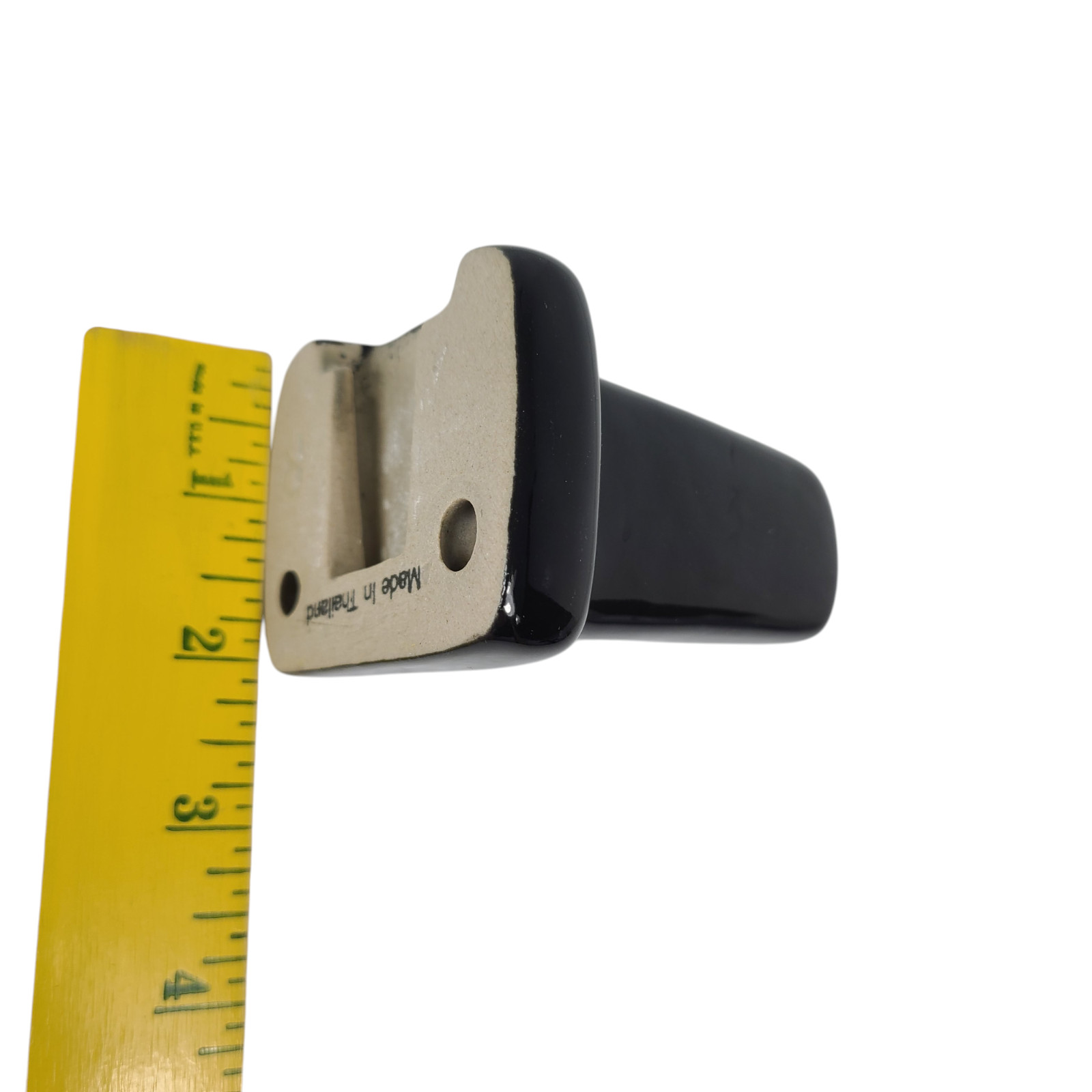 Vintage Black Ceramic Towel Bar Rod Rack Post Holders Bracket Screw in Drywall