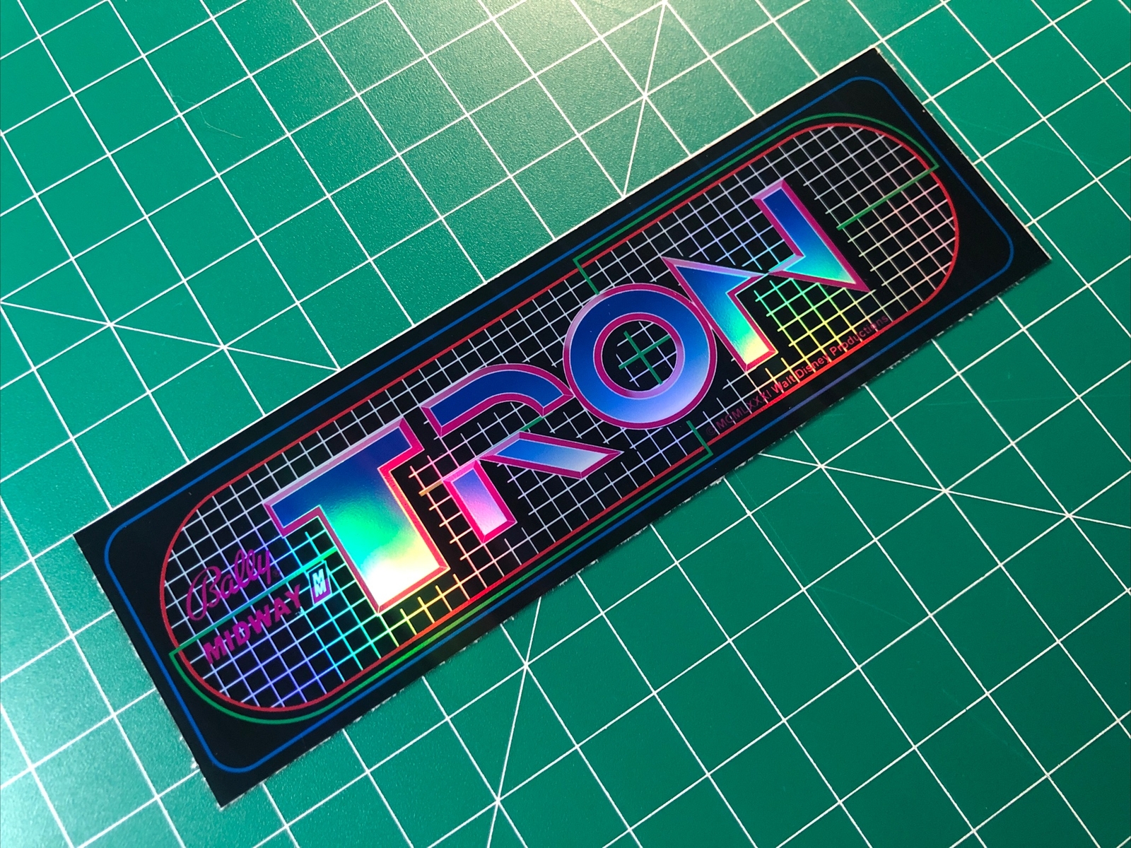 Tron Midway Arcade Marquee 1.75x5.75” Sticker Decal Holographic Glossy Vinyl