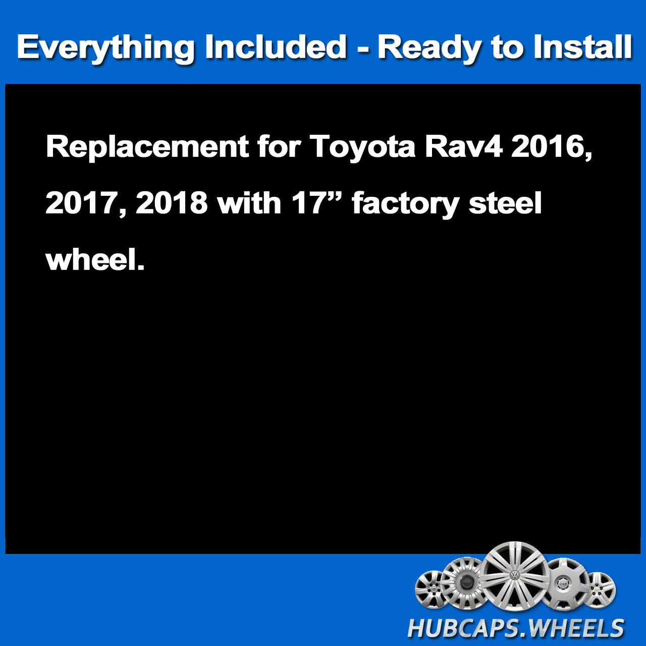 NEW Hubcap for Toyota Rav4 2016-2018 - Premium Replica 17-in Silver Black 61179