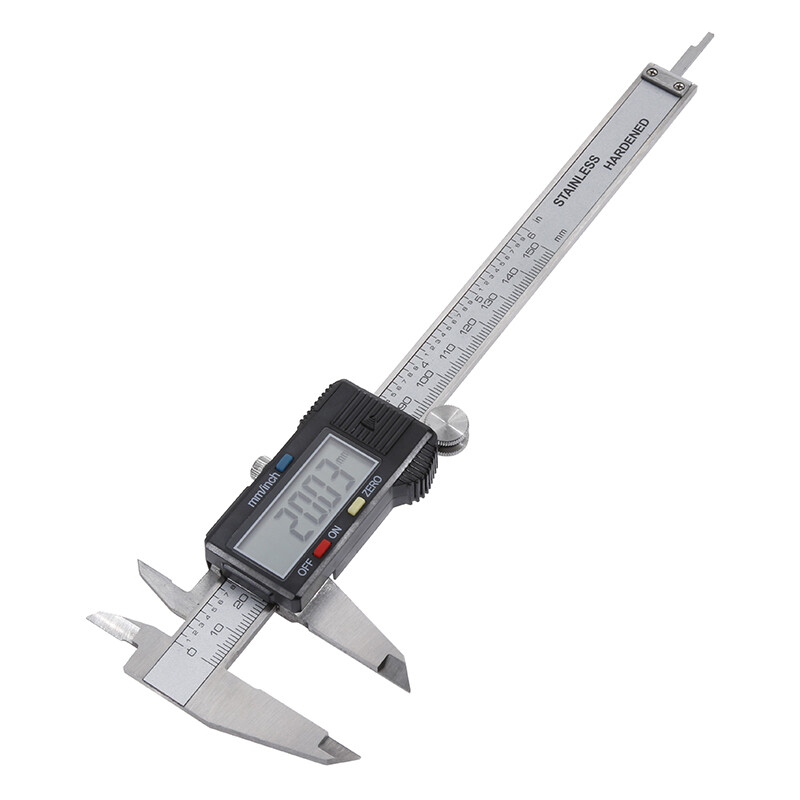 Steel 6-Inch Digital Caliper with Extra-Large LCD Screen with Battery and Case