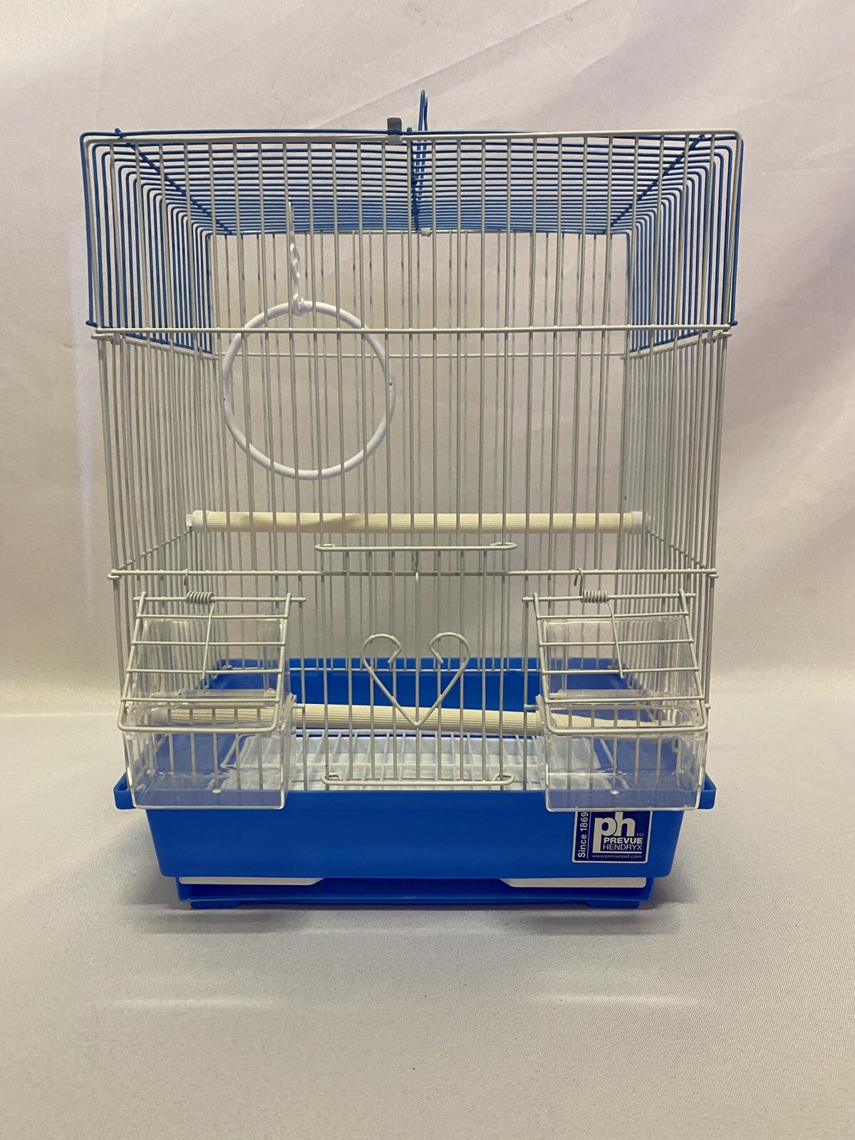 Prevue Pet Products Flat Top Economy Small Bird Cage Small Blue Plastic Base