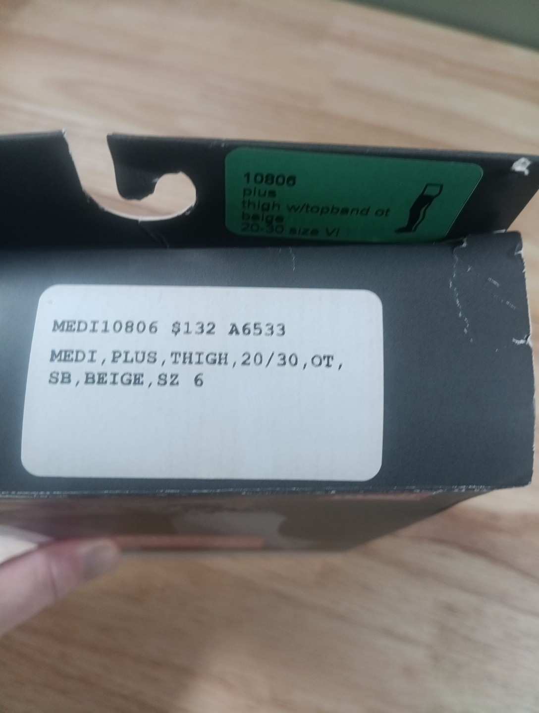 Mediven Compression Stockings Size 6 Open Toe 20-30 Beige New