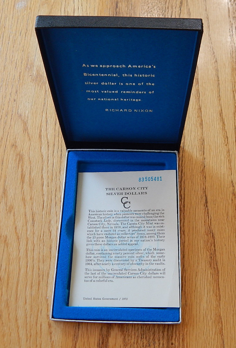 GSA Black Box & COA for 1883-CC Morgan Silver Dollar - Empty No Carson City Coin