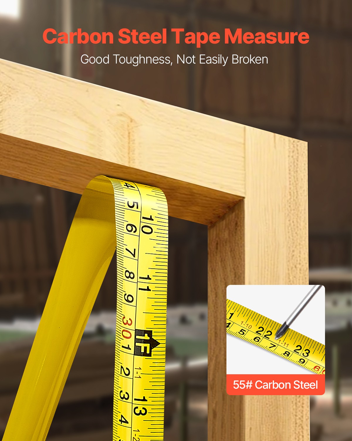 VEVOR 2 Packs Tape Measure 25ft Retractable Imperial Metric for Outdoor