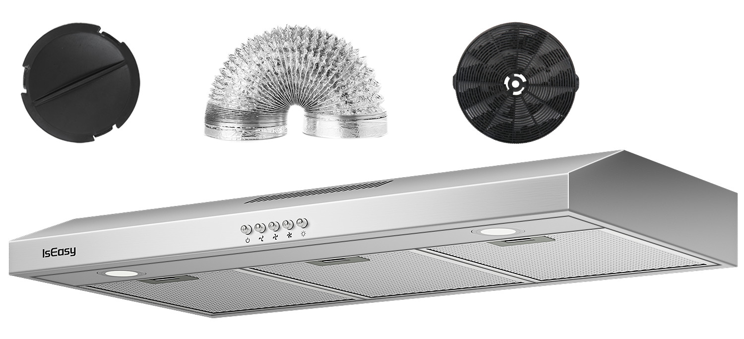 36 Inch Kitchen Range Exhaust Hood Fan Vent Stainless Steel Under Cabinet Mount#