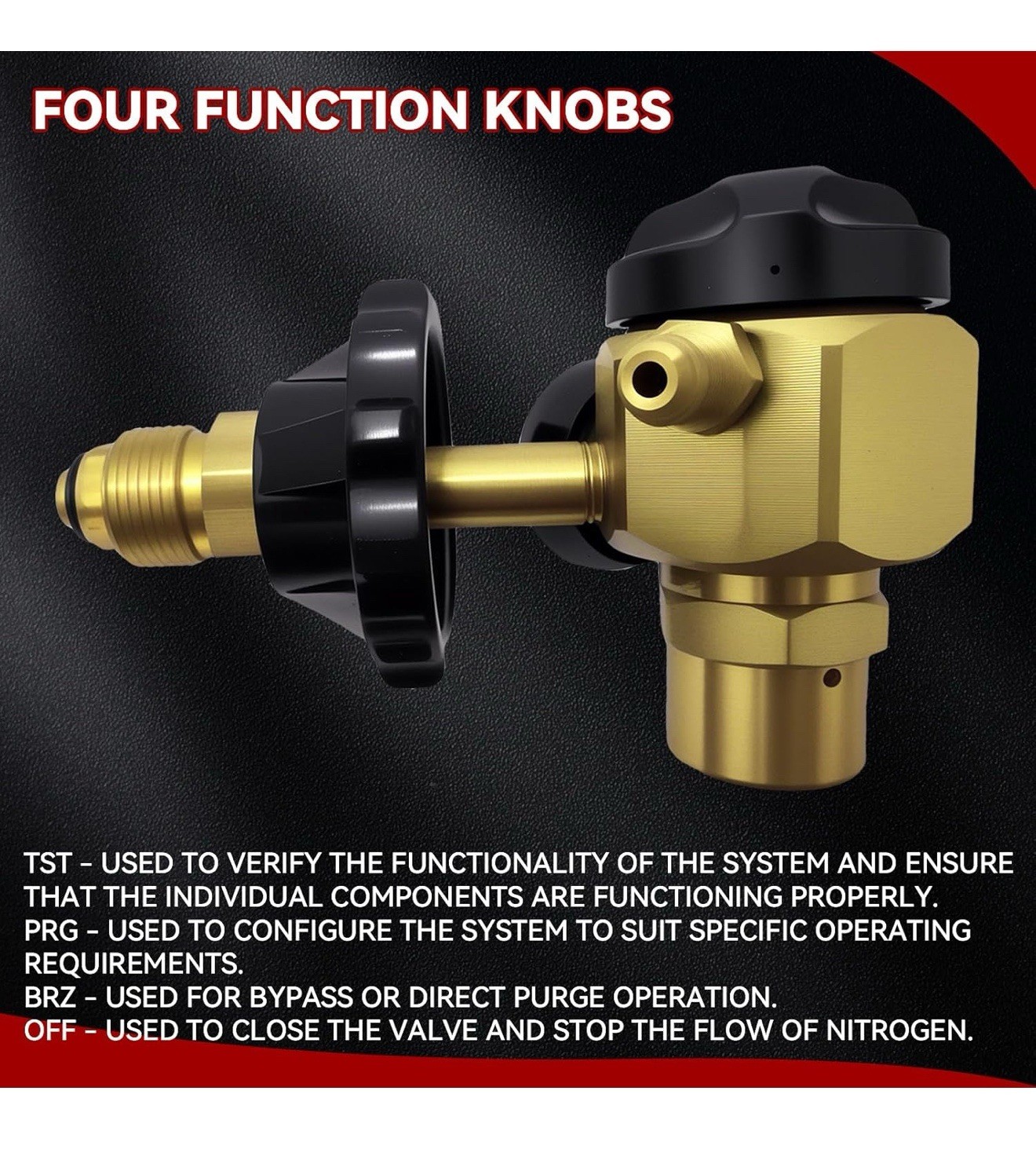 Nitrogen Purging Regulator 500PSI HVAC Gas Leak Testing Braze Welding